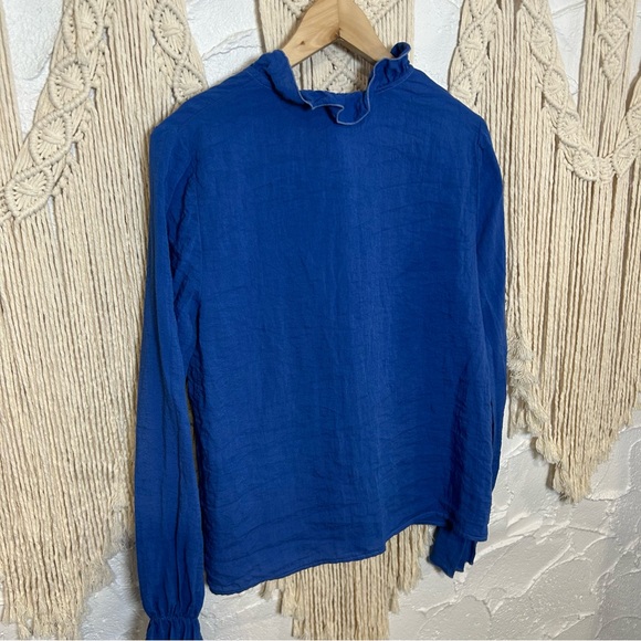 Anthropologie Amadi Ruffle Blouse Button Front NWT Women’s Small - Picture 11 of 12